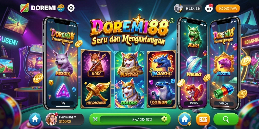 Tampilan gameplay DOREMI88 dengan gulungan slot yang menarik.