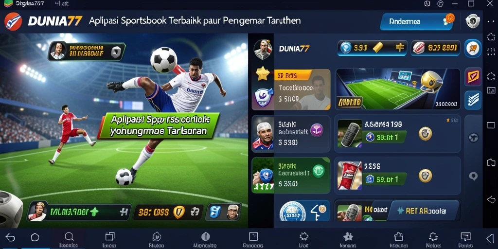 Tampilan antarmuka DUNIA77 yang menarik dan interaktif untuk taruhan olahraga.