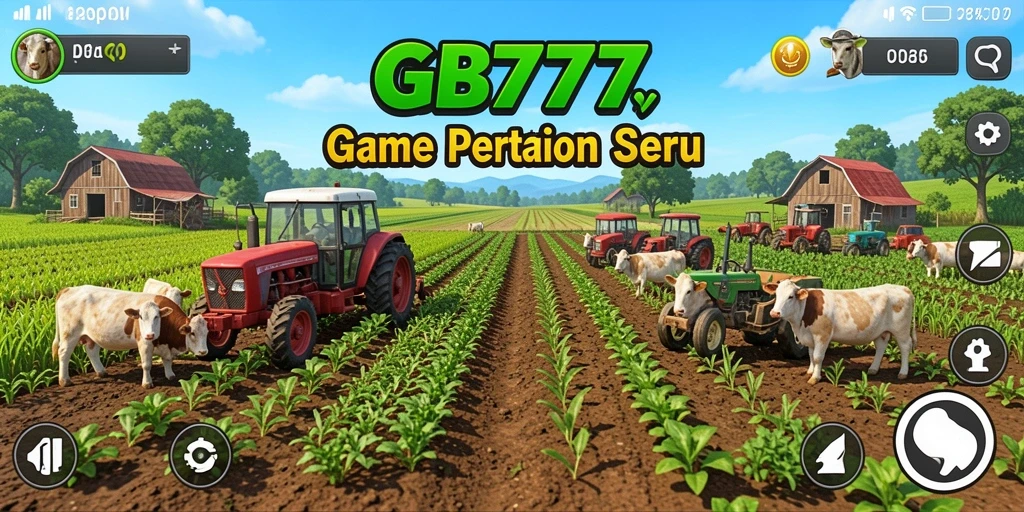 Tampilan seru gameplay GB777 dengan aktivitas bertani yang menarik.