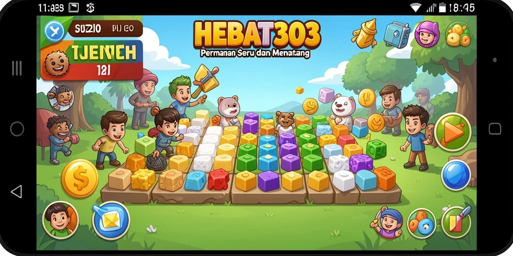 Tampilan gameplay menantang dalam HEBAT303 yang penuh warna dan atraktif.