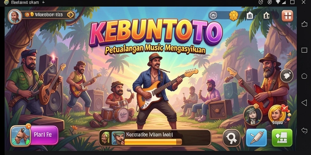 Tampilan gameplay KEBUNTOTO dengan interaksi musik yang menyenangkan.