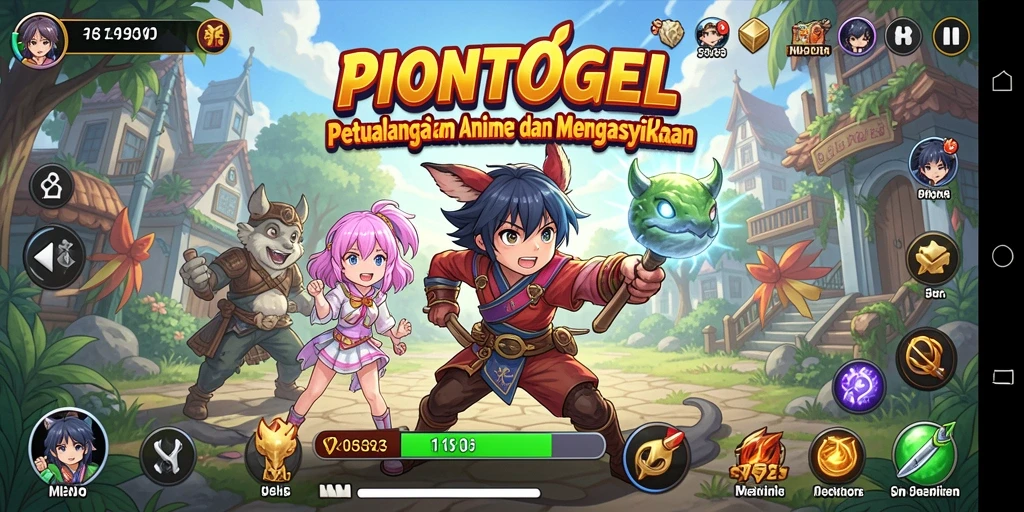 Screenshot PIONTOGEL menampilkan aksi karakter dalam gameplay Anime yang seru.