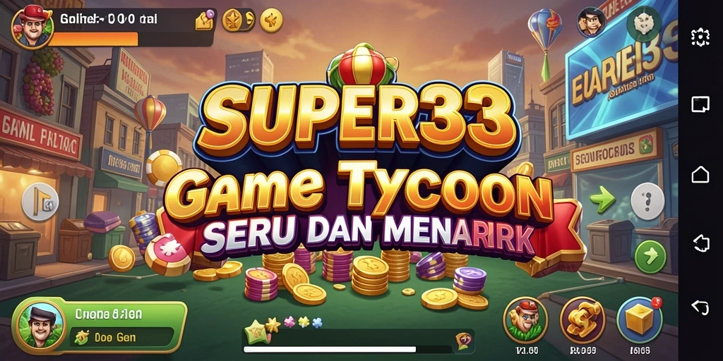 Tangkapan layar gameplay SUPER33 menunjukkan pengalaman Tycoon yang seru.